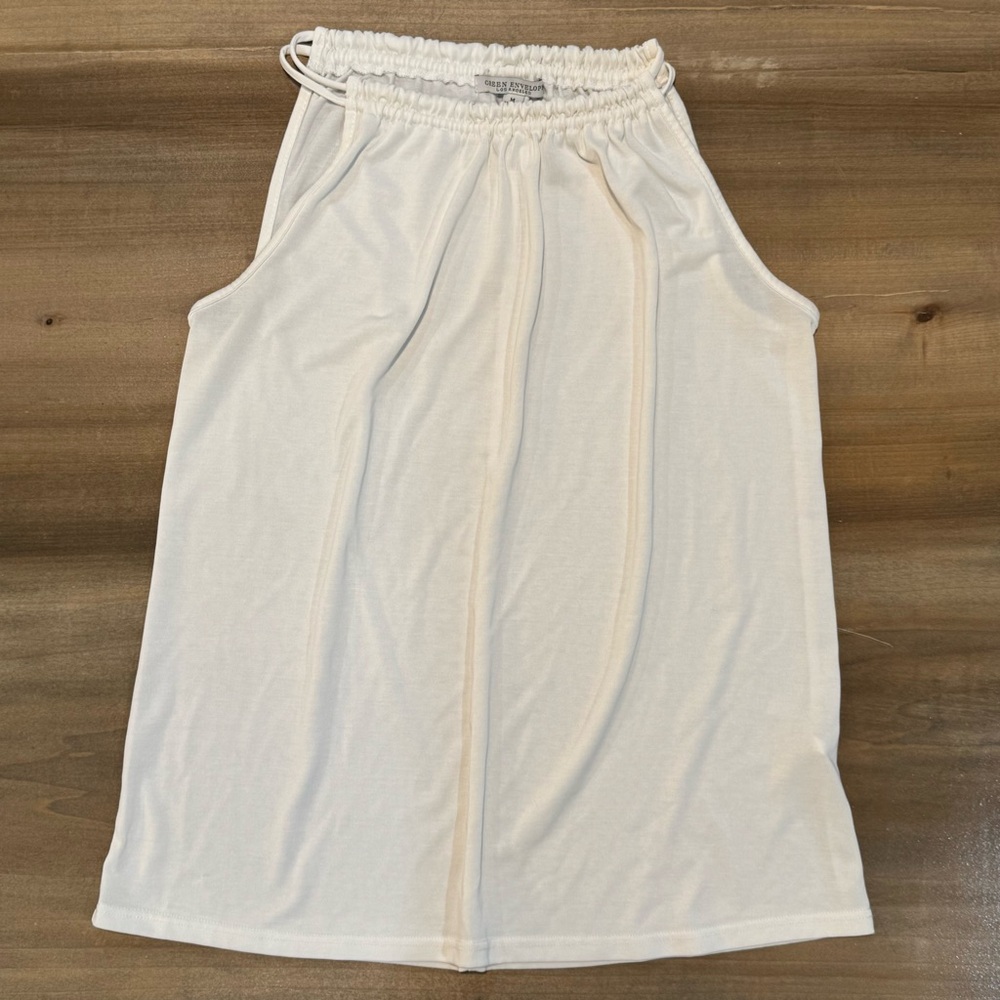 Green Envelope Ivory Ruched Blouse